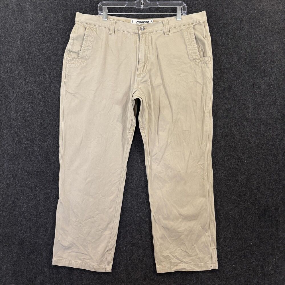 Mountain Khakis Pants Men's 40x30 Beige Relaxed Fit Canvas Chino Workwear Casual